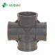 QX DIN Pn16 Plastic UPVC Pipe Fittings 4 Way Cross Tee Connector Customized Request