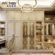 Adjustable Wooden I-Shaped Corner Wardrobe in White Finish for Saudi Bedroom Furniture