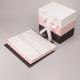 Laminated Pink Folding Cardboard Gift Packaging Box With Bow Ribbon
