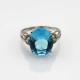 Fashion Jewelry 10mmx12mm Oval Blue Cubic Zirconia 925 Silver Ring(R235)