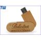 Rotating Wooded Bamboo Material 16GB USB Pendrive 3D Laser Logo