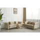 Light tufted Luxury Beige Sofa Set Furniture Velvet 1 2 3 Seat Honeycomb Stainless Steel Living Room Sofas For Home Hote