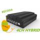 Hard Disk SD Card 4 CH hd blackbox car dvr , vehicle camera recorder AHD HYBRID