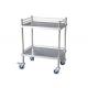 Durable Two Shelves Stainless Steel Medical Trolley Surgical Instrument Trolley (ALS-SS02)