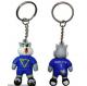 3D Rubber Animal Design Customer Logo PVC Keychain with Metal ring