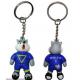 3D Rubber Animal Design Customer Logo PVC Keychain with Metal ring