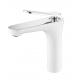 Single Hole Bathroom Sink Faucet White Painting Single Handle for Lavatory Vanity Sink