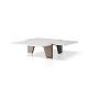 Living Room Stainless Steel Central Table With Brushed Gold Marble Top Metal Legs