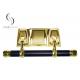 European Style Gold Casket Swing Bar Funeral Polished High Strength Customized SW-FG