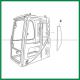 SUMITOMO CATERPILLAR Excavator Cab Glass Left Door Rear Position NO.4 Windshield Replacement