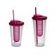 16oz double wall AS/PS tumbler with straw and infuser eco-friendly FDA/LFGB/CA65/CE/EU