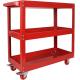 Heavy Duty 3-Tier Mechanic Storage Cart Utility Cart with Handle Bar and Brake Wheels