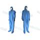 Safe Disposable Coverall Suit , SMS Disposable Blue Coveralls With Hood / Boots