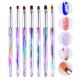 Nylon Acrylic Handle Nail Gel Brush French Glitter Flower Magnet Nail Gel Pen