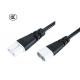 Male 2 Prong China Power Cord With Female Ends 2.5A 250VCCC Approval