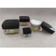 Anti Bacterial Acrylic Jars For Cosmetics Black / Gold Color Square Shape
