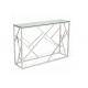 Hot Sale Rectangular Console Table Hallway Table Stainless Steel Legs Tempered Glass Top