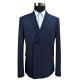 Blue Stripe Men'S Fashion Blazers Double Breasted Business Adults USA Size