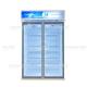 Variable Freque Commercial Upright 2 Door Display Freezer With Fan Cooling And LED