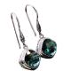 925 Silver Square Synthetic Siopside Pendant Dangle Earring (060250)