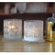 Frost Glass Candle Holders , Glass Cylinder Candle Holders For Holiday Decoration