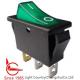 LC R4 Rocker Switch ON-OFF Green Illuminated 3 Terminals 16A 250V UL VDE