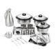 19pcs Cooking pots and pans set serving tray steel work food warmer soup pot coffee thermos pot milk mug
