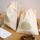 Custom natural cotton pouch Muslin drawstring blank bag