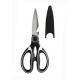 Multi purpose stainless steel scissors with PP handle black color and blue color