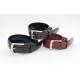 2.8cm Width Womens Genuine Leather Belt Raised Effect With Contrast Color Stitching