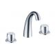 Deck Mounted High End Scale Basin Tap Faucets With Two Rotation Handle , Three Holes