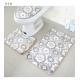 Waterproof Polyester 3pc Bathroom Rug Set Toilet Lid Covers