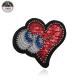 Sew On OEM Beaded Applique Patches Heart Eyes Sequins Material Merrowed Border