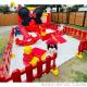 Red Outdoor Soft Play Sets Playground With Inflatable Bouncy Castle For Kids