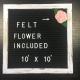 Premium Black Wood Frame Letter Board Set Vintage White Frame With Velcro Straps Flower