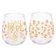 16 Ounce Acrylic Stemless Wine Glass Pink Leopard Unbreakable Drink Glasses