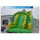 Kubus Theme Green Inflatable Dry Slide Trampoline Slide For Commercial Party