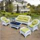 Relaxation Outdoor Sectional Seating Green White Outdoor Couch With Ottoman
