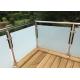 Outdoor Decking Stainless Steel Glass Railing Tempered Frosted Post Easy Installation