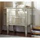 Hotel Mirrored Nightstand In Bedroom , CE Two Drawer Mirrored Bedside Table