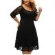 Fashion empire waist sexy women lace overlay plus size midi dress