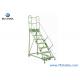660lbs 7 Step Industrial Ladder With Platform Wheels Rolling Stock Picking Ladders For Warehouses