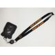 OEM Black Breakaway Lanyard , Polyester Lanyards With Badge Holder