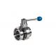 Threaded Butterfly Stainless Steel Sanitary Valves SMS Sanitary Multiposition Handle