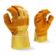 Yellow 35cm 40cm Leather Palm Work Gloves Impact Resistant Thornproof