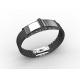 Top Quality Europe Fashion Stainless Steel Genuine Leather Silicone Bangle Bracelet ADB113