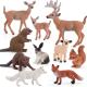 Wildlife Animal Model Toys 10 PCS White Tailed Deer Beaver Fox Rabbit Figurine Family Party Favors