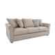 Fabric sofa 3seater rolled arms removable seat cushions back cushions reversible filled with fiber