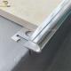 Silver / Black Bullnose Trim Porcelain Edge Trim Metal Floor Glitter Tile Trim 6065