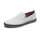 Breathable anti odor Mens White Leather Casual Shoes